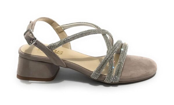 KESS Sandalo TC 45 in Veloursleder Hellgrau – Leichtgewicht, Wechselfußbett