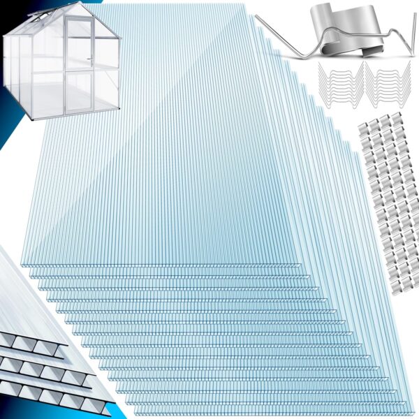 KESSER® 14 x Polycarbonat Hohlkammerplatten 4 mm, 150 x 70 cm, UV-beständig, doppelwandig