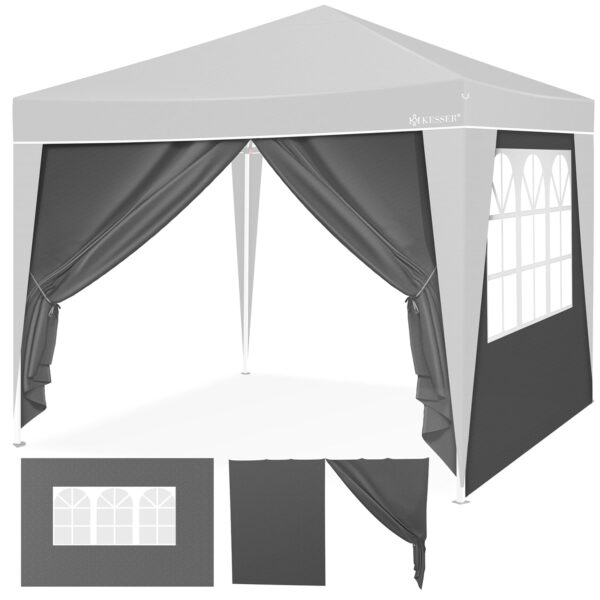 KESSER® 2-seitige Seitenwände für 3x3 m Gazebo – Transparent, Wetterfest, Mit Reißverschluss