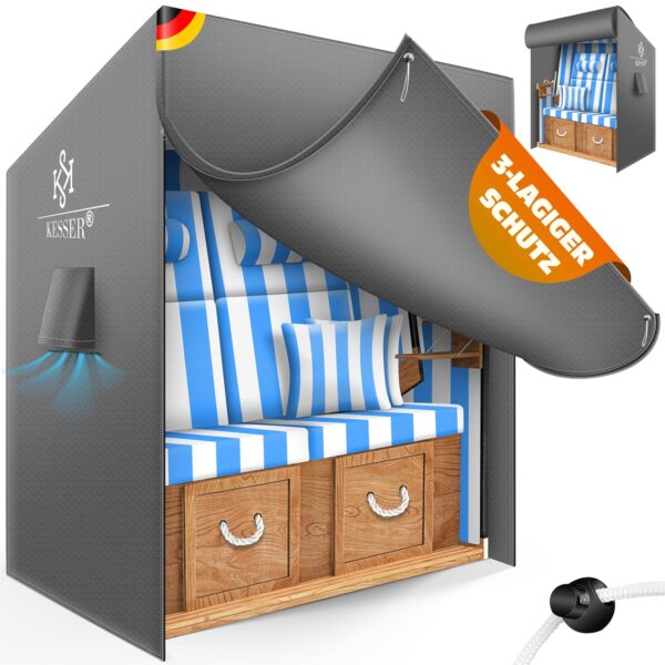 KESSER® Beach Chair Cover – Wasserdicht, UV-beständig, 600D Oxford, belüftet