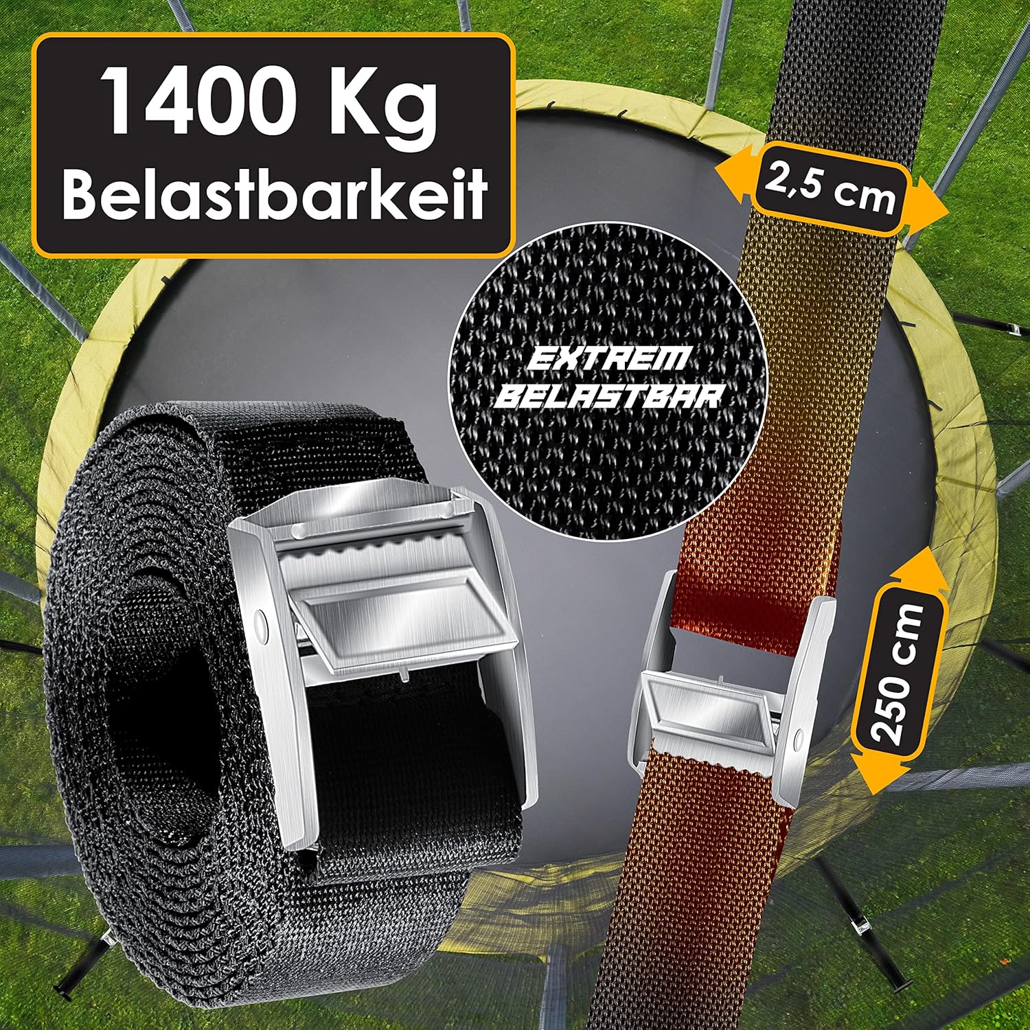 KESSER® Bodenanker-Set 4 Stück, 1 cm Edelstahl, ideal für Trampolin, Pavillon, Zelt
