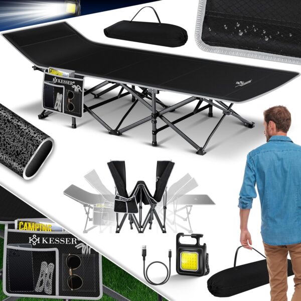 KESSER® Campingbett Faltbar Tragetasche Seitentasche 250 kg Tragfähigkeit 600D Oxford