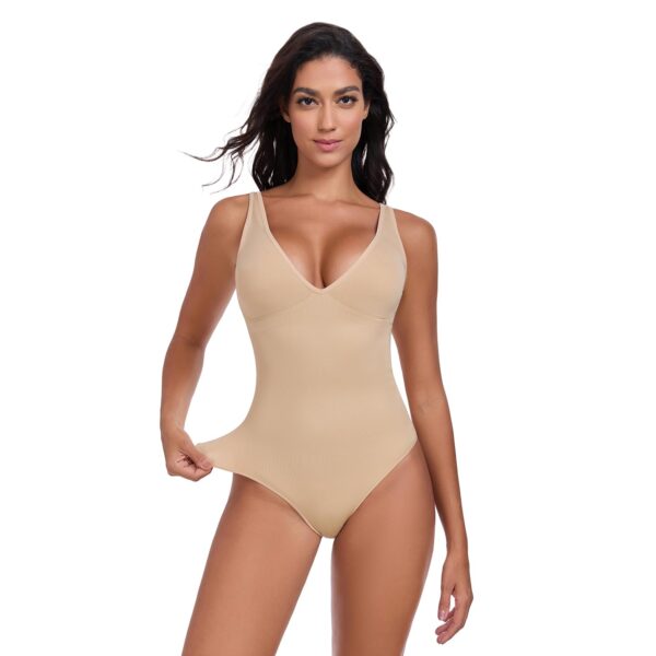 KESSER Damen Body Shaper Body Formender Slip mit Bauchkontrolle, V-Ausschnitt, Hinten Frei