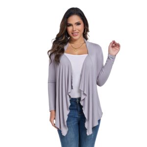 KESSER Damen Cardigan Langarm mit Asymmetrischem Saum und Falten Detail