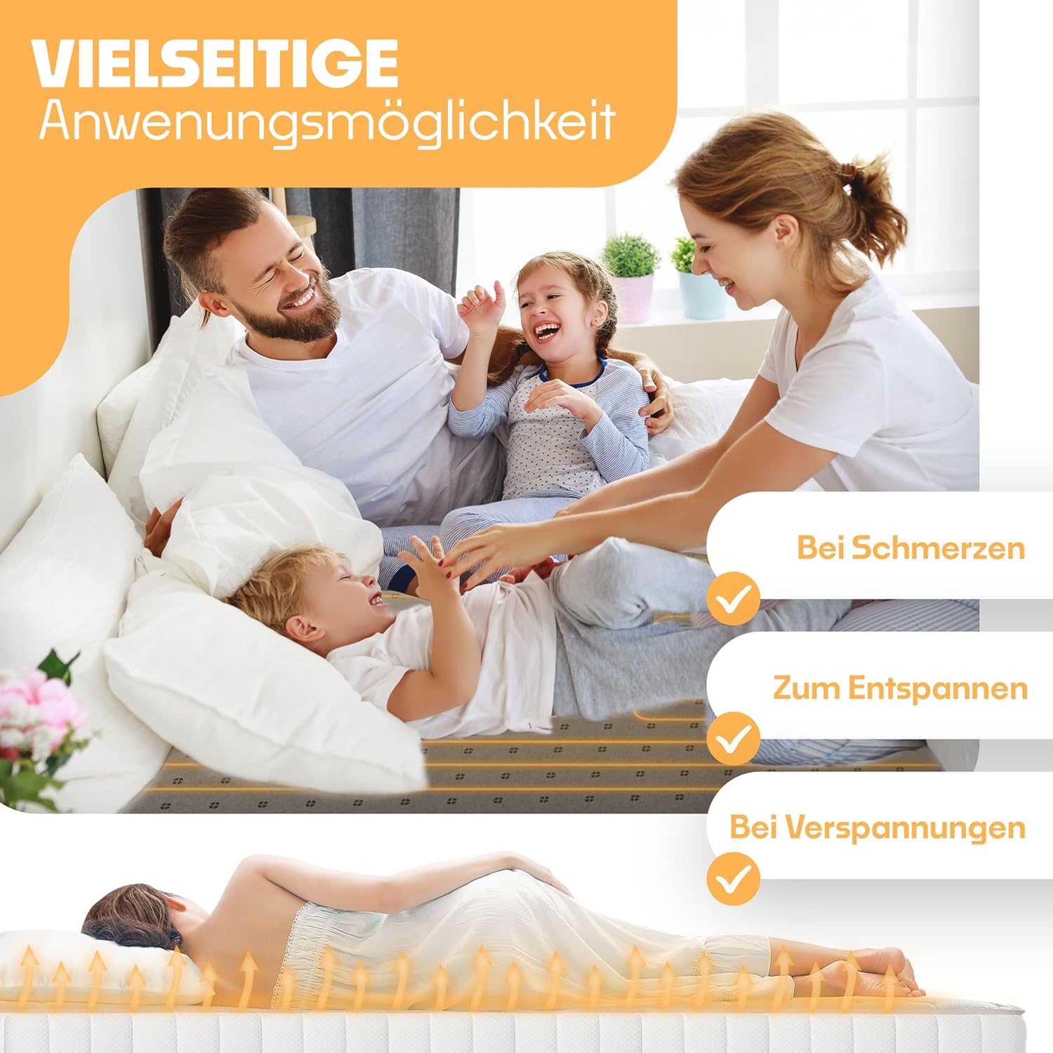 KESSER® Electric Underblanket 160x140cm Doppelwärme 2 Zonen 3 Stufen mit Fernbedienung und Abschaltautomatik