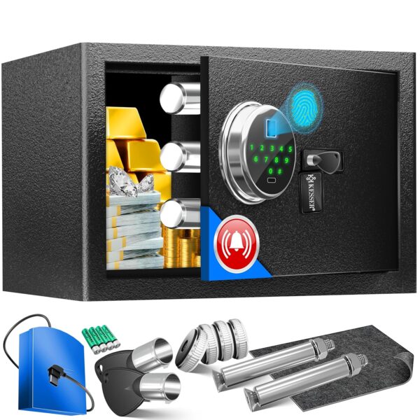 KESSER Elektronischer Tresor mit Fingerabdruck, Schlüssel & Notstrom