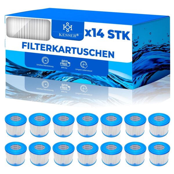 KESSER® Filter für Whirlpool 14x Ersatzfilter Cartridges Größe VI passend für Lay-z-Spa Intex