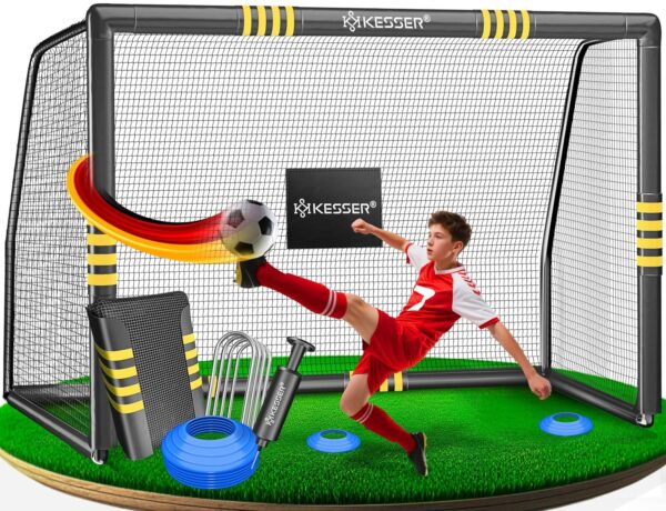 KESSER® Fußballtor für Garten – Robust, UV-beständiges Netz, Stahlrahmen mit Polsterung
