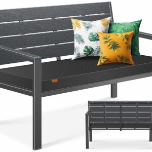KESSER® Gartenbank mit Kissen – 2-Sitzer wetterfest, UV-beständig, 300 kg Traglast