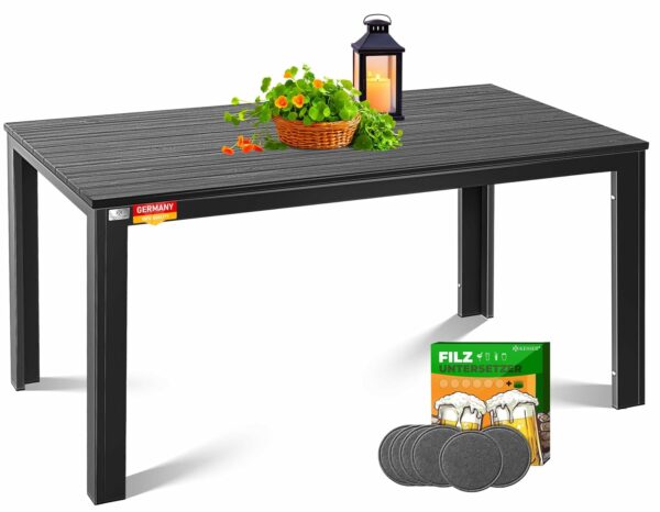 KESSER® Gartentisch 156x78 cm für 6 Personen wetterfest UV-beständig pulverbeschichtet