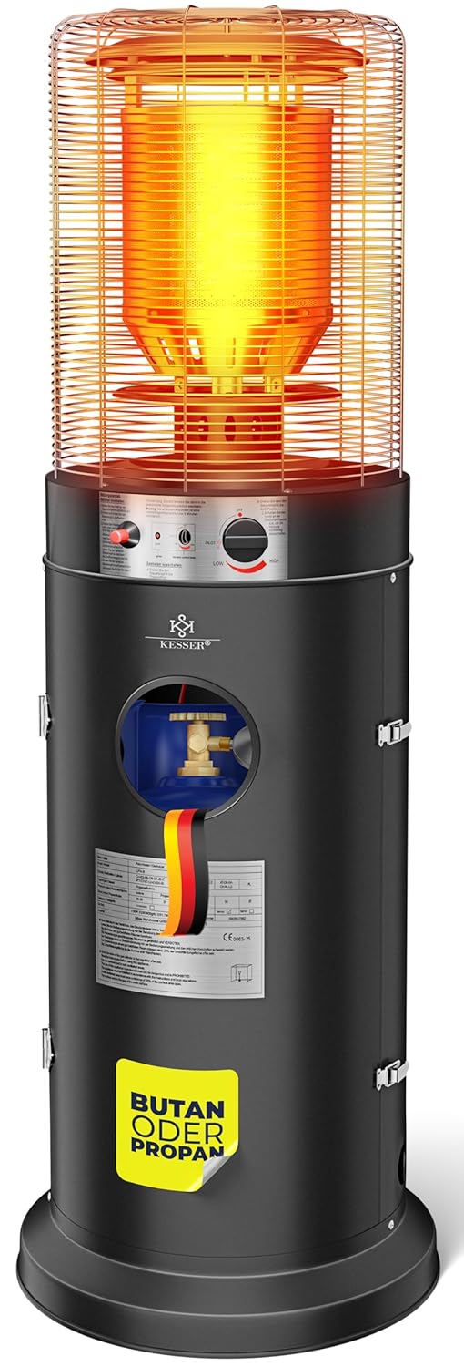 Kesser® Gas-Patioheizung 12,5 kW Edelstahlgehäuse höhenverstellbar