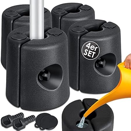 KESSER® Gazebo Fußsätze 4er Set, wassergefüllt, sandbefüllbar, 22x22x25 cm, schwarz