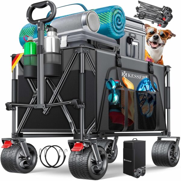 KESSER® Handwagen GTR9000 200 kg Tragkraft 300 L Klappbar 360° Räder