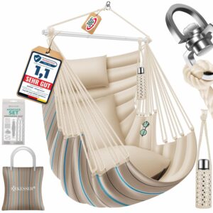 KESSER® Hängestuhl 150 kg Belastung 360° drehbar UV- & wasserdicht 2 Kissen