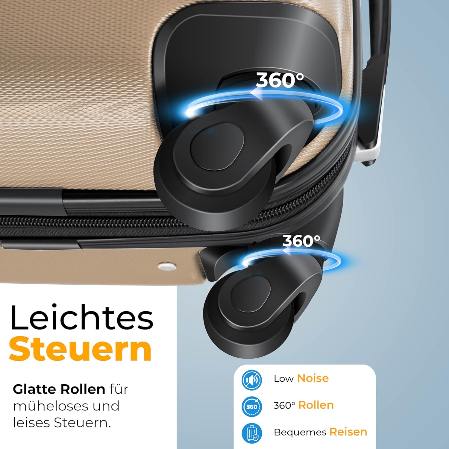 KESSER® Hartschalenkoffer mit 4 Rollen, integrierter Waage & Kombinationsschloss