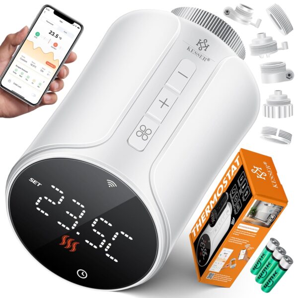 KESSER® Heizkörper-Thermostat Set 3er WiFi App Steuerung Alexa Google Assistant 6 Ventile