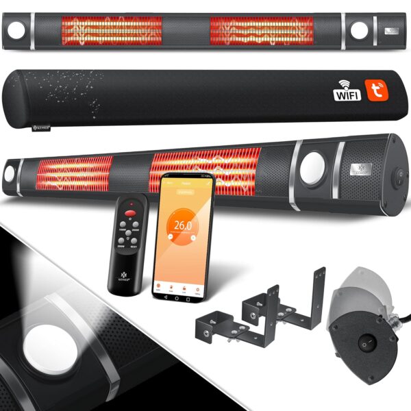 KESSER Infrarot-Heater 3000W mit WiFi, LED-Licht, Fernbedienung