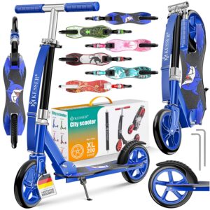 KESSER® Kinder-Tretroller City Scooter mit LED-Leuchten, höhenverstellbarer Lenker, robustem Fahrwerk