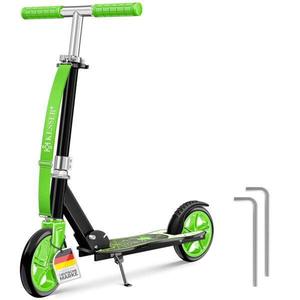 KESSER® Kinder-Tretroller, City-Scooter mit LED-Leuchten, klappbar & höhenverstellbar
