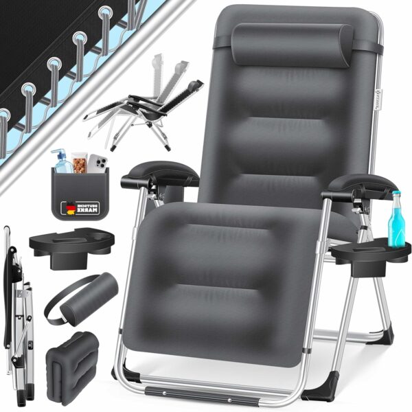 KESSER® Liegestuhl Garten XXL, 200 kg Tragkraft, verstellbar, wetterfest