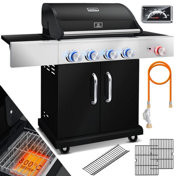 KESSER® Master BBQ Gasgrill mit 800°C Infrarot, 4+1 Keramikbrennern, LED-Beleuchtung
