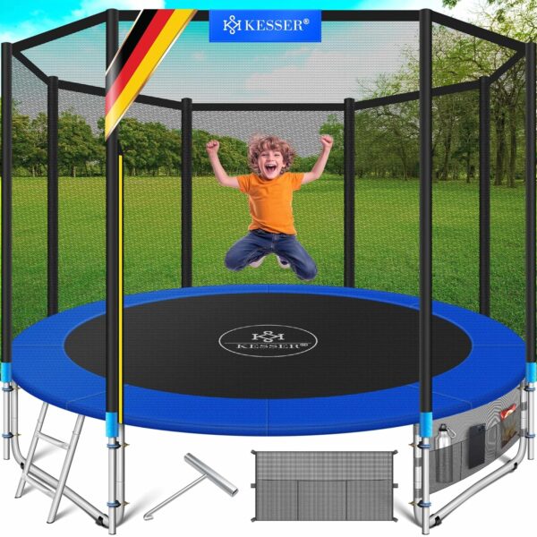 KESSER® Outdoor Trampolin 244-427 cm mit Sicherheitsnetz & Leiter