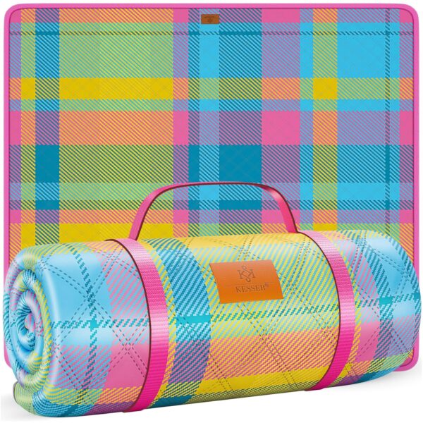 KESSER® Picknickdecke 200x200 cm wasserdicht dreilagig mit Tragegriff für Outdoor