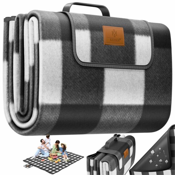 KESSER® Picknickdecke 200x200 cm wasserdicht isoliert für 4-6 Personen mit Tragegriff
