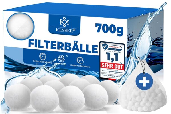 KESSER® Polysphere Filterkugeln 700g – Ersetzt 25kg Filter Sand, Leichtgewicht Filtermedium für Pool