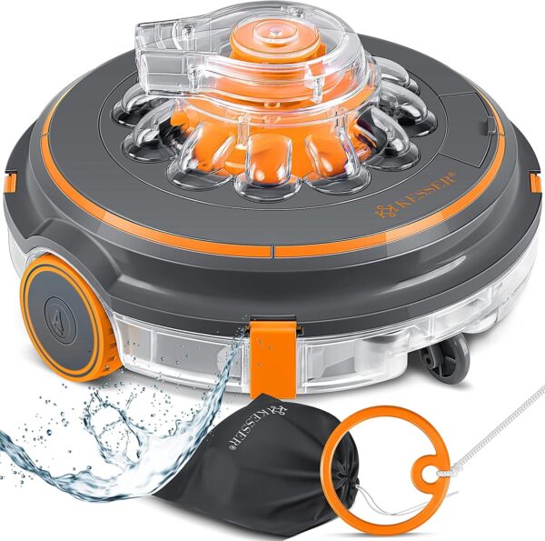 KESSER® Pool Reinigungsrobototer Aqua-9000, Li-Ion Akku 75 Min, bis 80 m², kabellos
