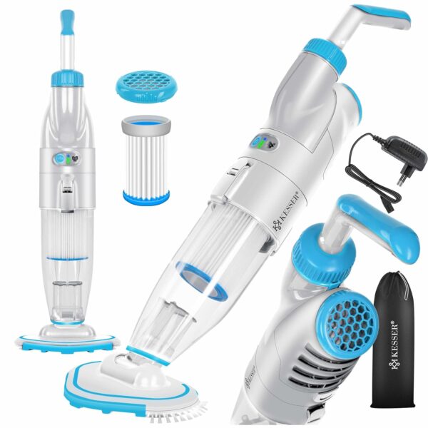 KESSER® Pool Saugroboter Akku-Handsauger 2-Stufen Filtersystem