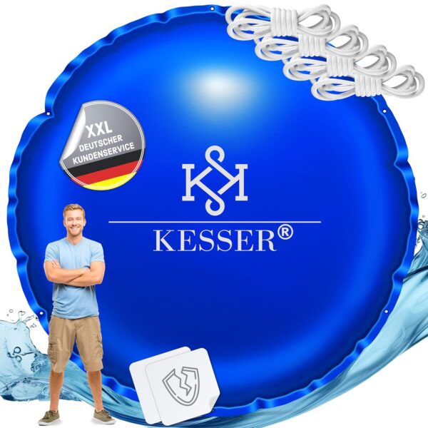 KESSER® Poolabdeckung 400 cm Doppelnaht PVC wasserdicht UV-beständig mit Seilen