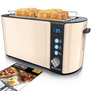 KESSER® Toaster 4 Scheiben mit Brötchenaufsatz, 6 Bräunungsstufen, Long Slot