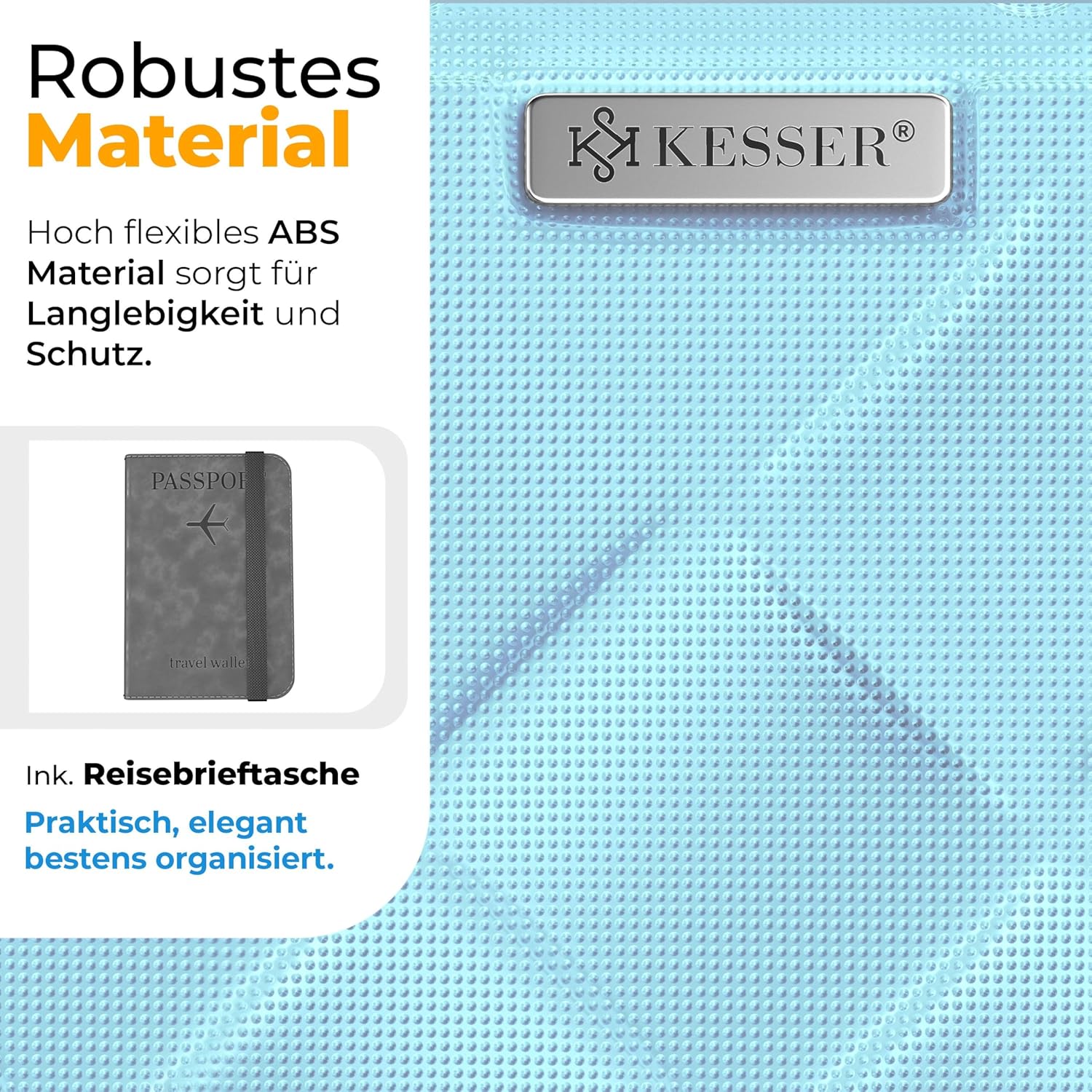 KESSER® Trolley Koffer Handgepäck ABS Hartschale 360° Rollen Kombischloss