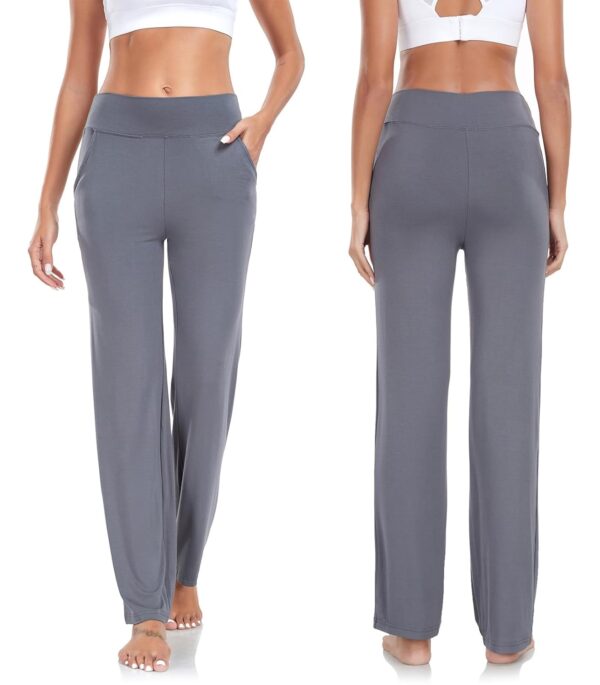 KESSER Yogahose Damen – Verdickt, mit Taschen, Straight Leg aus Modal